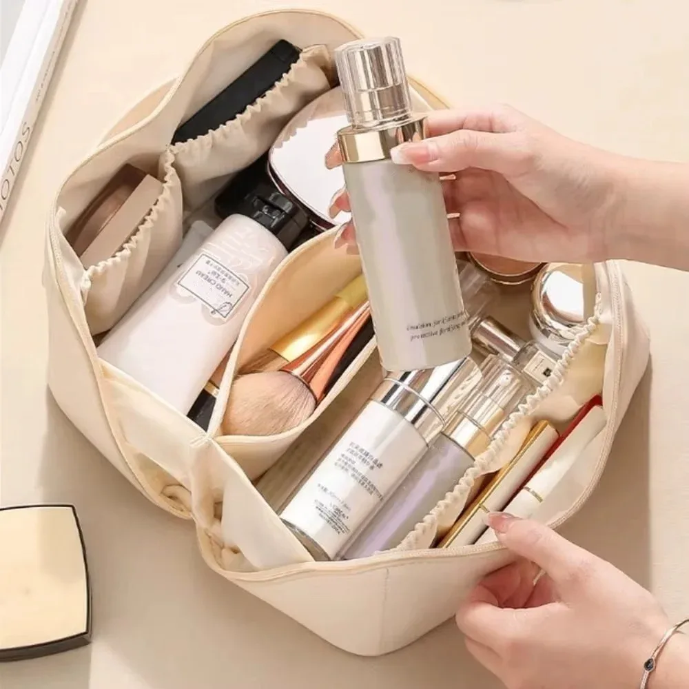 Sac de rangement cosmétique de luxe portable, trousse de maquillage de voyage grande capacité pour femmes, sac de rangement de toilette multifonctionnel imperméable