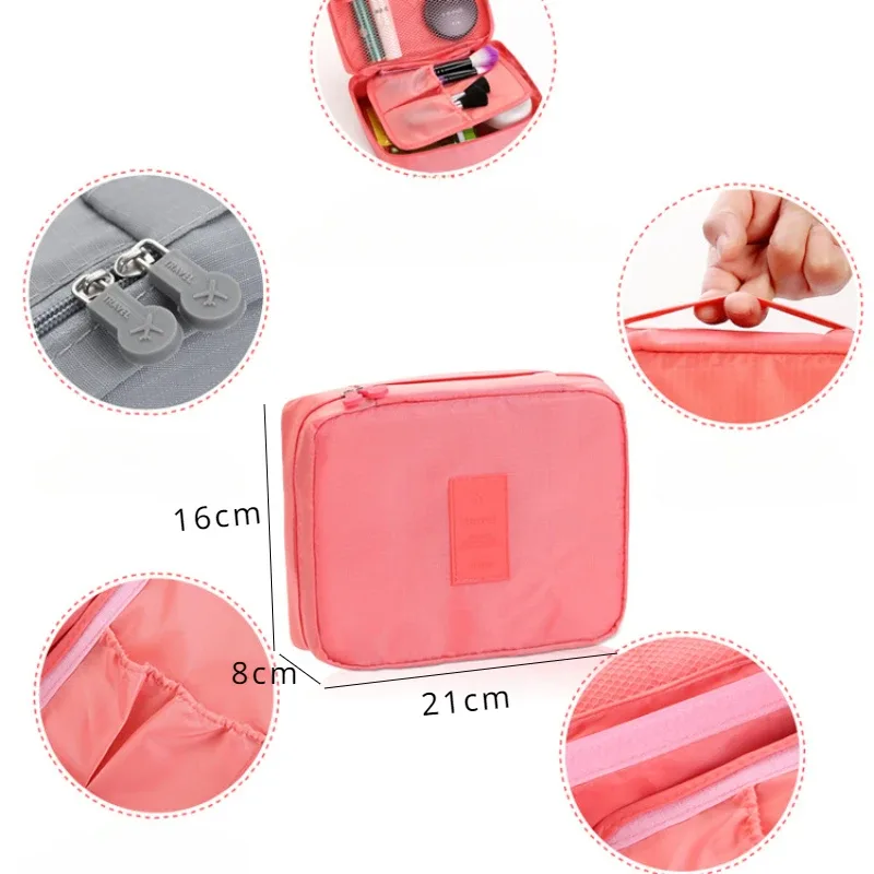 trousse de maquillage de voyage portable pour femmes, trousse cosmétique multifonctionnelle, étuis de maquillage étanches, trousse de toilette à plusieurs compartiments