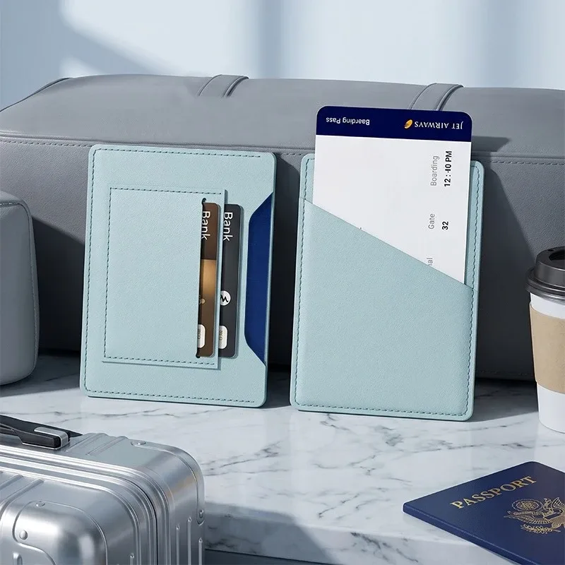 étui de protection pour passeport tendance, couleur unie, porte-passeport de voyage, portefeuille cadeau, étui pour cartes en cuir pu, sac de rangement unisexe