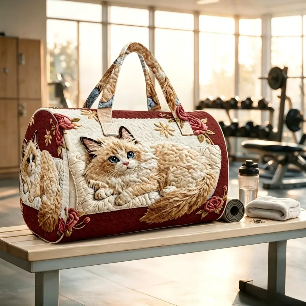 sac à main matelassé rose à motif floral, grande capacité, pour femmes, idéal pour le sport, le week-end, les voyages, sac de voyage ou sac à bandoulière pour la nuit.