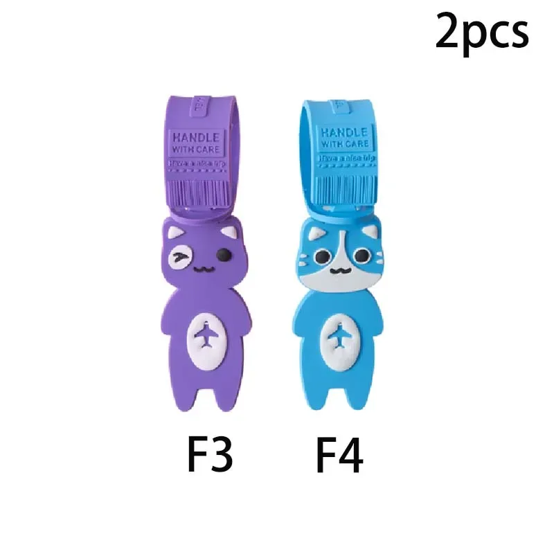 2 pièces, étiquette de bagage en forme de chat mignon, étiquette de voyage pliable créative, adaptée aux accessoires de voyage dans les sacs à main et les valises.