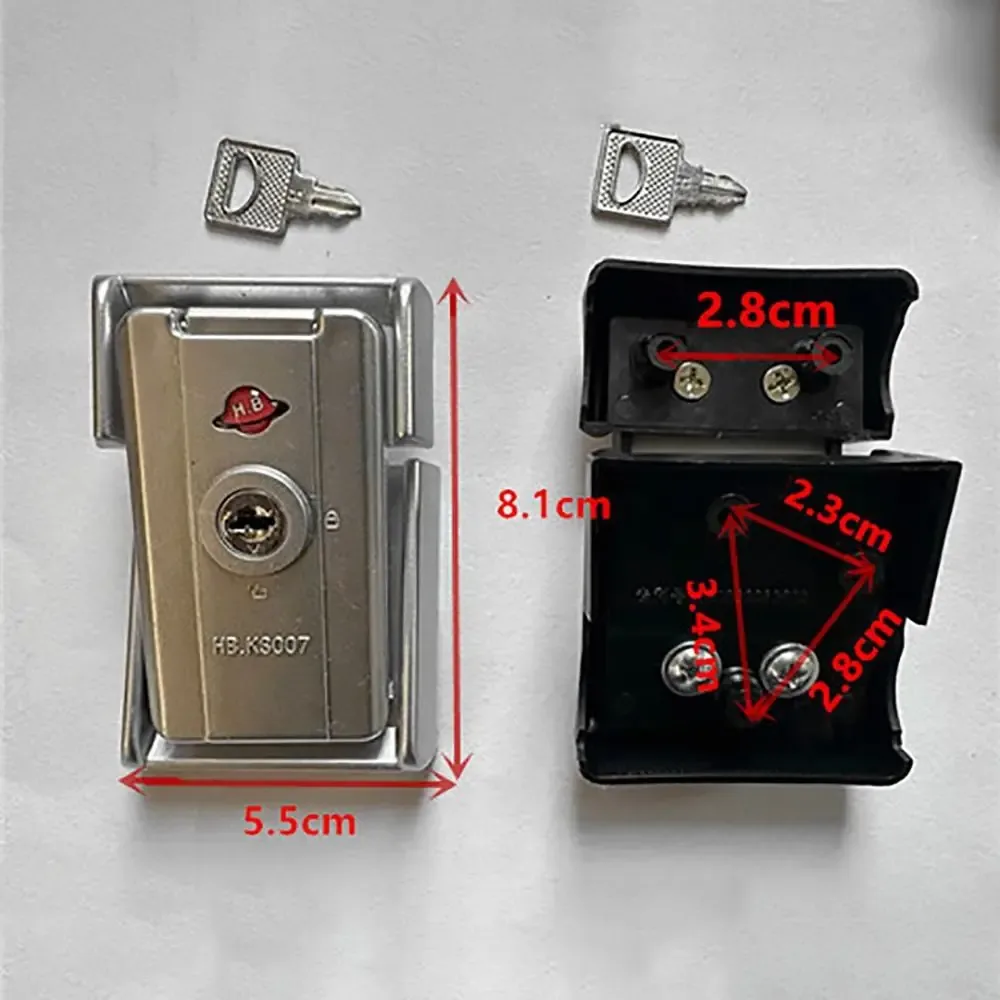 serrure de valise noire et argentée, boucle de remplacement, fournitures de réparation, serrure à clé pour bagages, antivol, serrure à combinaison à 3 chiffres