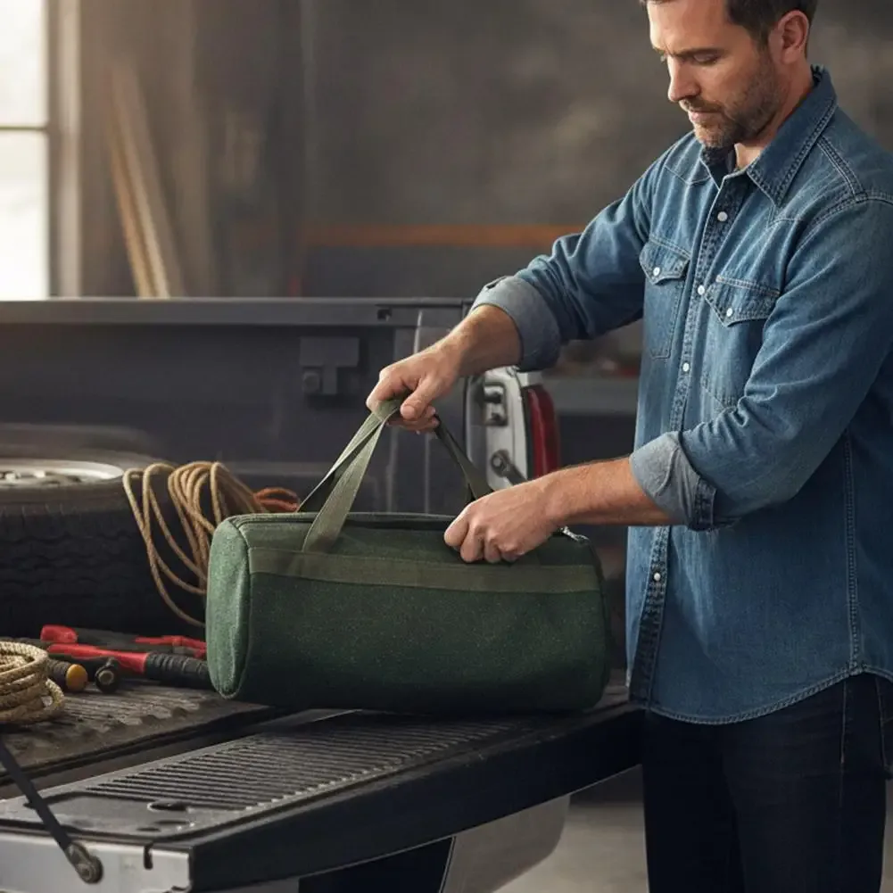 sac à outils en toile de grande capacité, sac organisateur polyvalent, sac de rangement portable pour outils à main, pour jardinage, atelier, kits de réparation