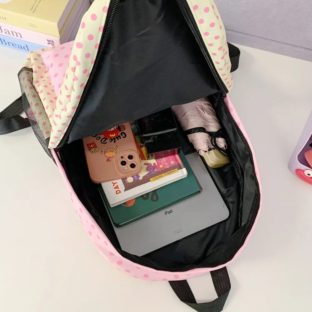 sac à dos ours de dessin animé mignon, grande capacité, en nylon résistant à l'usure, sac d'école pour étudiants, sac à dos décontracté multi-compartiments pour les voyages et les trajets quotidiens