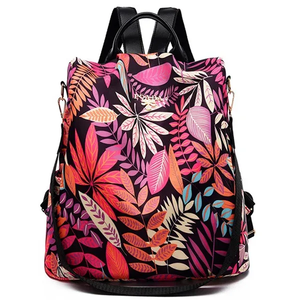 sac à dos oxford étanche pour femmes, sac à dos antivol à la mode, sac d'école imprimé de haute qualité, grande capacité, 2024