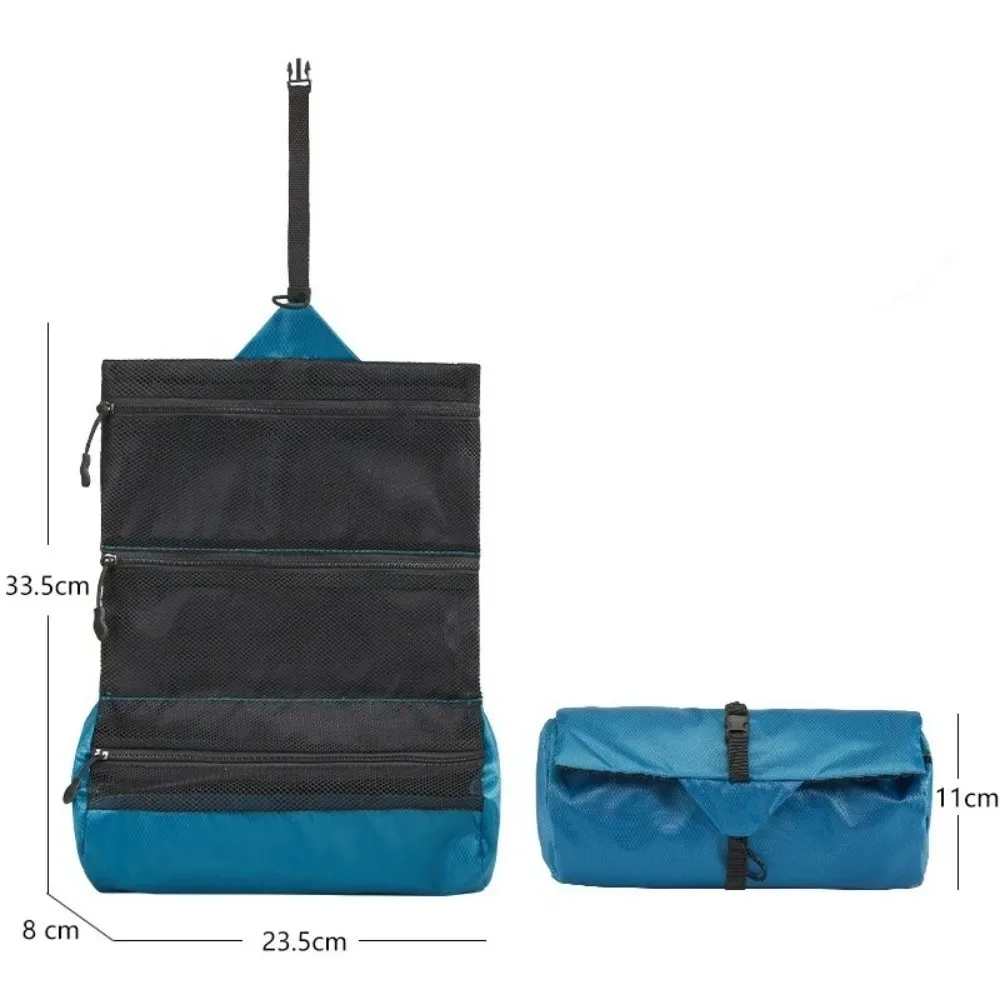 trousse de toilette pliable portable de grande capacité, pochette de lavage de voyage étanche pour voyage d'affaires, sac à cosmétiques en plein air