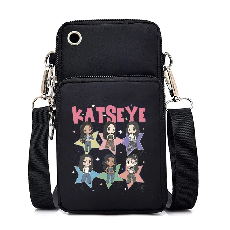 sacs à bandoulière vintage katseye hip hop pour femmes et hommes, mini sacs pour téléphone portable katseye pour filles et garçons, nouveaux sacs à main, sacs bandoulière, cadeaux