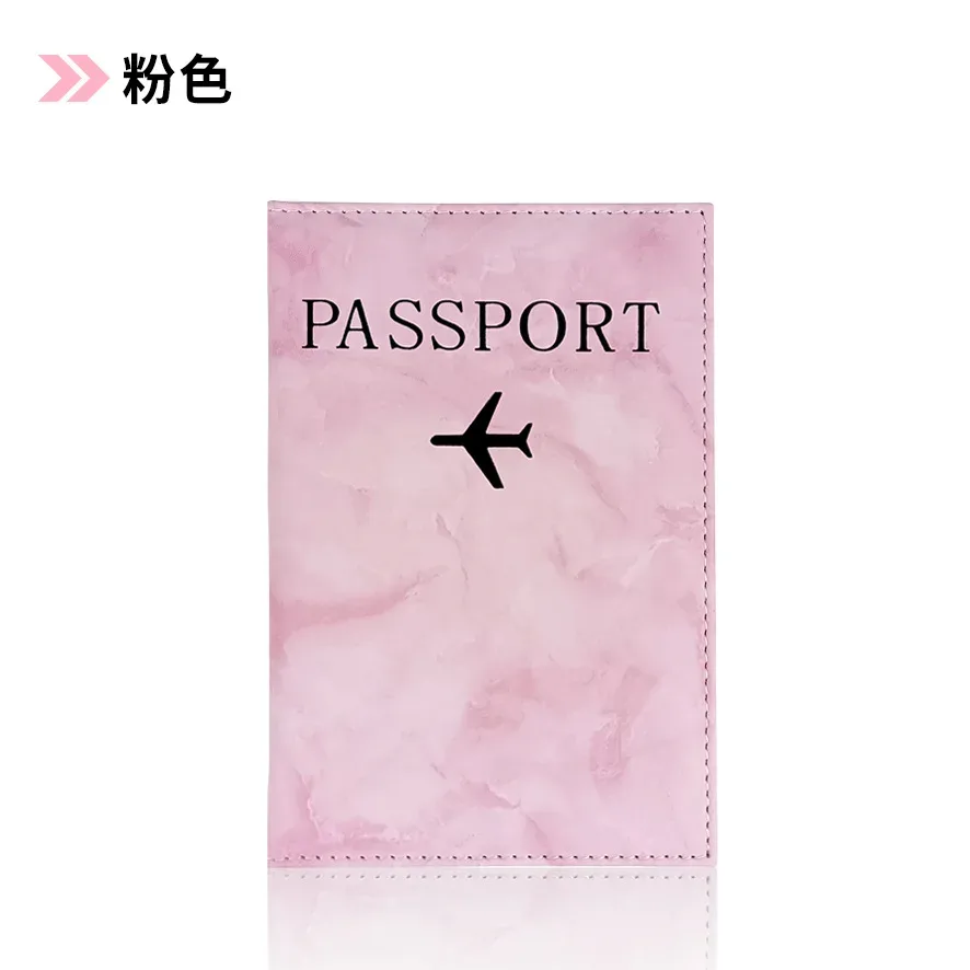 couverture de passeport en cuir pu, porte-passeport de voyage simple avec lettres d'avion imprimées pour femmes et hommes, cadeau de mariage à la mode