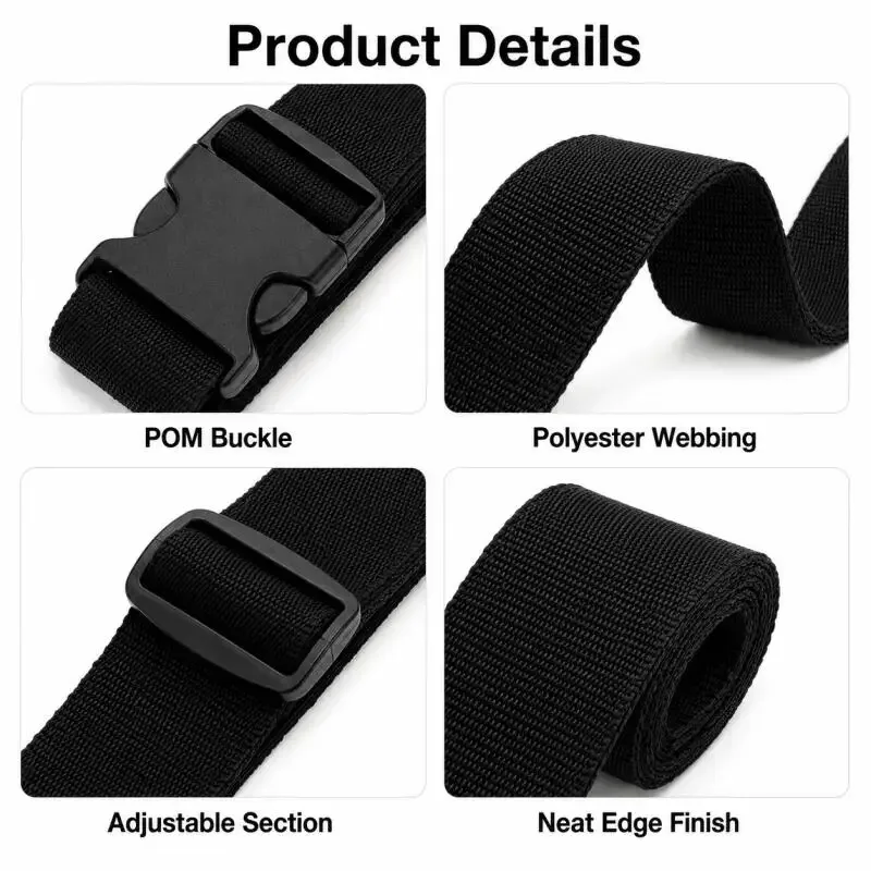 1 sangle de bagage en nylon réglable avec boucles pour valise, ceinture de transport, accessoires de voyage, sangle de fixation pour valise