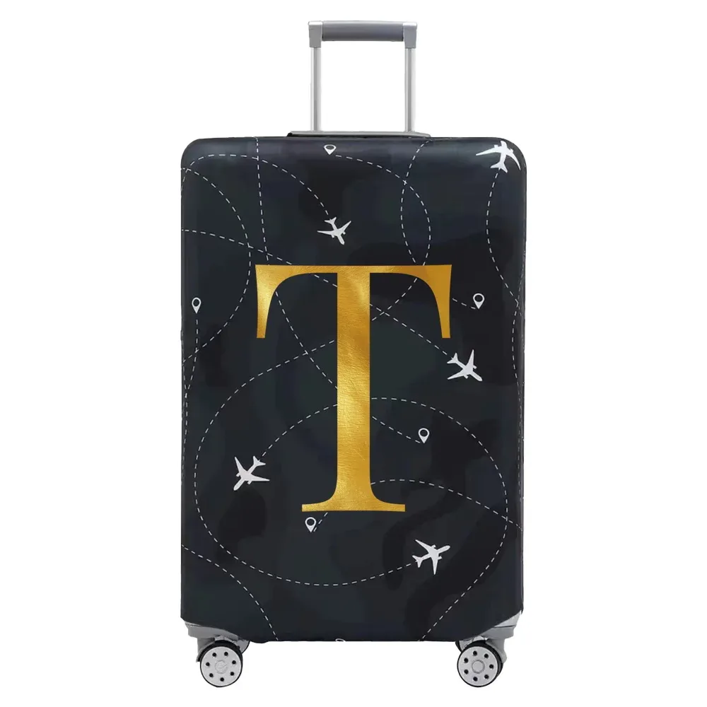 housse de protection pour compartiment à bagages, série de lettres, housse anti-poussière en tissu noir résistant à l'usure pour étui de voyage de 18 à 32 pouces