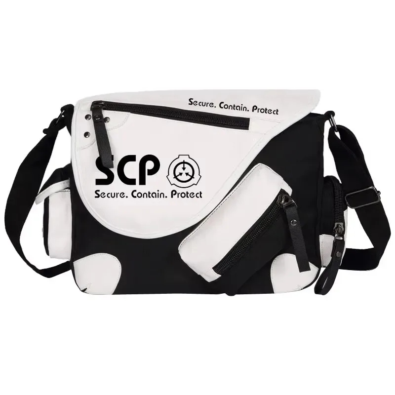 sac messager en cuir pu pour hommes et femmes, sac d'école scp, sacs initiés, procédures spéciales anime, cosplay