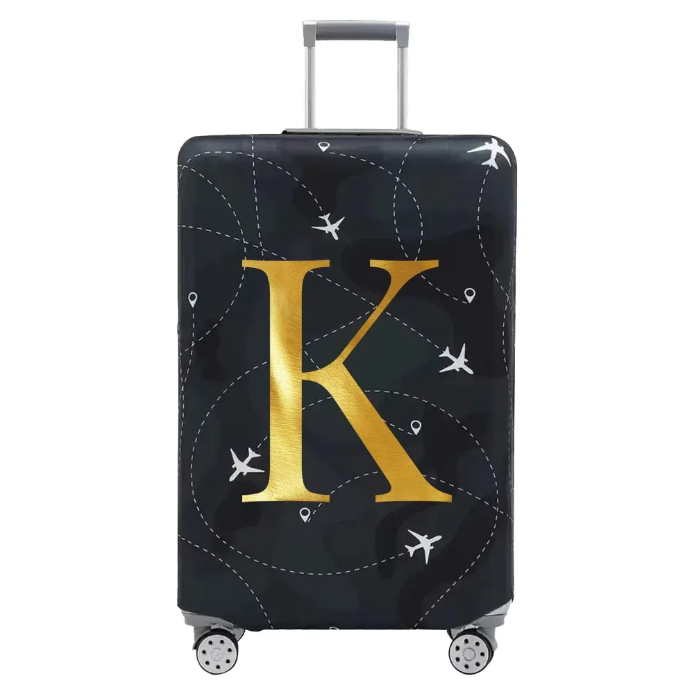 housse de protection pour compartiment à bagages, série de lettres, housse anti-poussière en tissu noir résistant à l'usure pour étui de voyage de 18 à 32 pouces