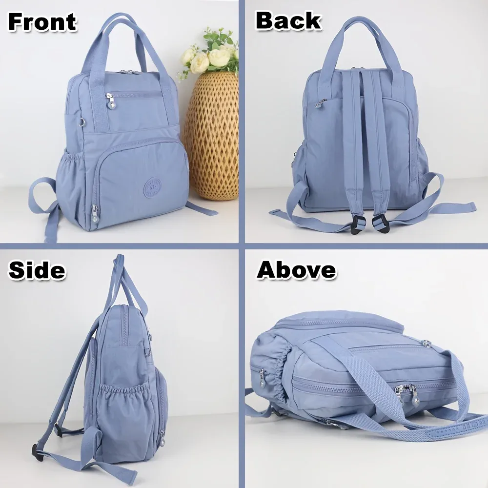 Sac à dos femme, sac à dos de voyage, cartable d'école, grande capacité et poches multiples, matière nylon.