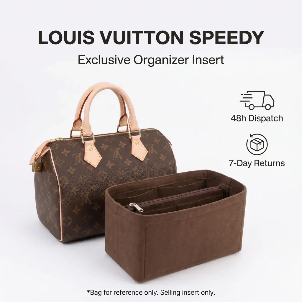 Organisateur de Sac à main en feutre, organisateur d'insertion pour Sac à main de luxe Speedy 25 30 35, Sac de maquillage, doublure modelante, pochette intérieure de voyage