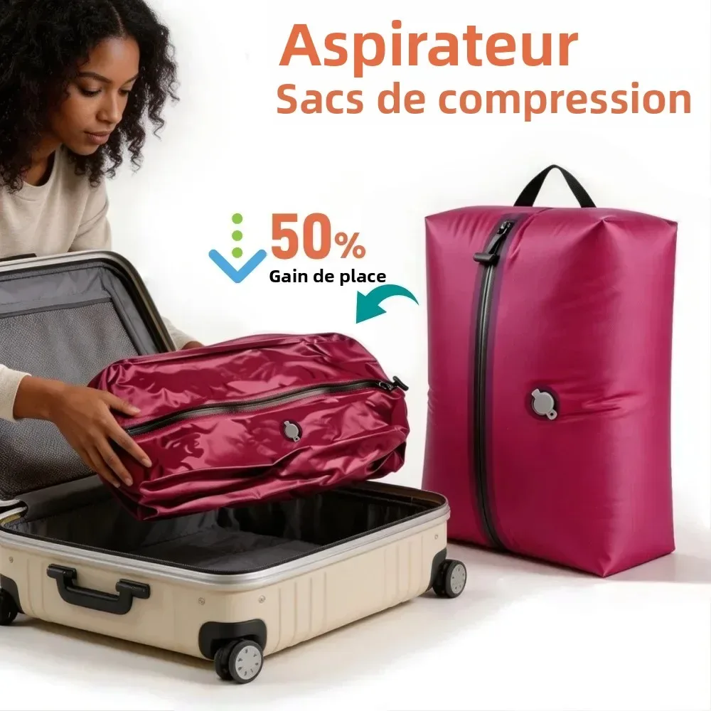 sacs de rangement sous vide, cubes de rangement, étanches ip67, en pu et polyester, 17l, souples, portables, blanc, noir, rose, sac de voyage, pompe vendue séparément
