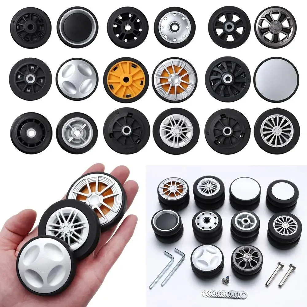 roues de remplacement avec vis pour bagages de voyage, valise, roues, essieux, kit de réparation 40/50/60mm, r