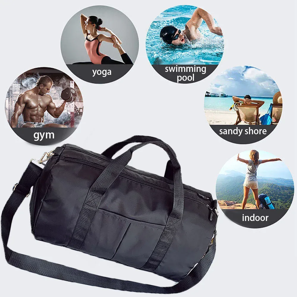sac de sport pour hommes avec compartiment à chaussures et sac humide, sac polochon de voyage en avion pour femmes, sac fourre-tout de sport et de fitness pour la natation et le yoga