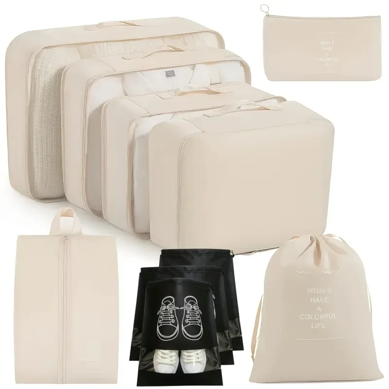 【 ensemble de 10 pièces 】 ensemble de cubes de rangement pour voyage - sacs de tri pour le linge, sacs de rangement pour le voyage