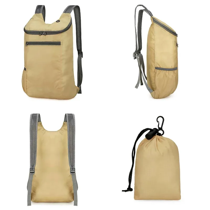 sac à dos de sport de loisirs en plein air, sac pliable, rangement léger, résistant à l'usure, sac à dos de randonnée et de cyclisme