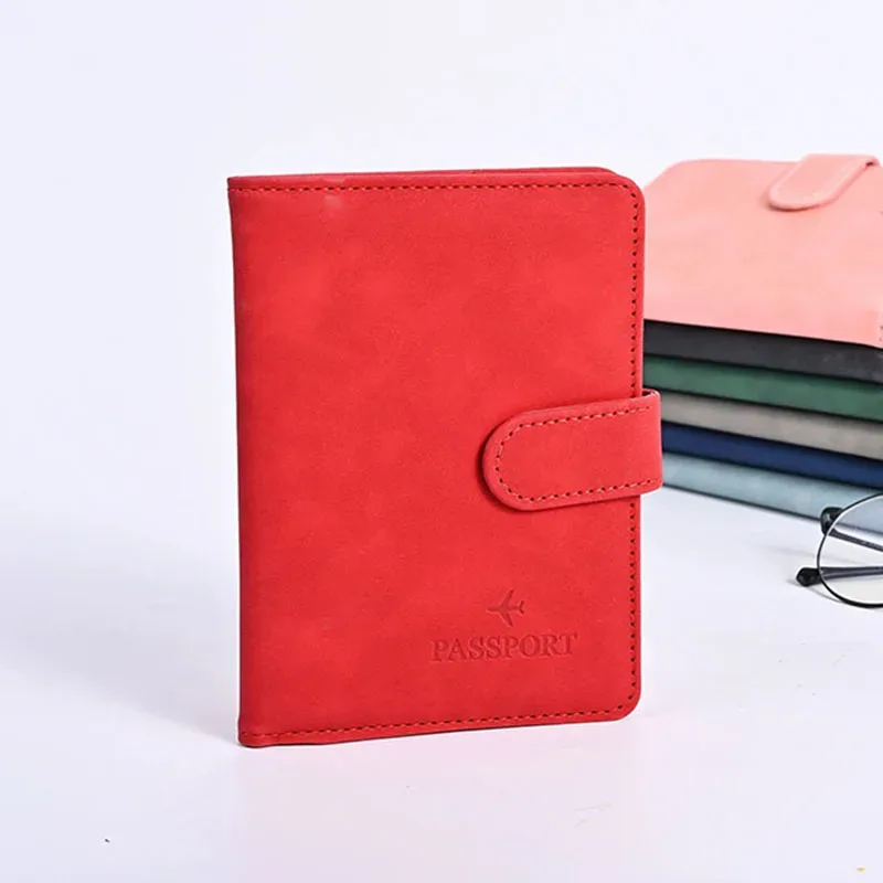 étui porte-passeport en cuir étanche avec porte-cartes de crédit, housse de voyage mignonne pour femme/homme avec boucle