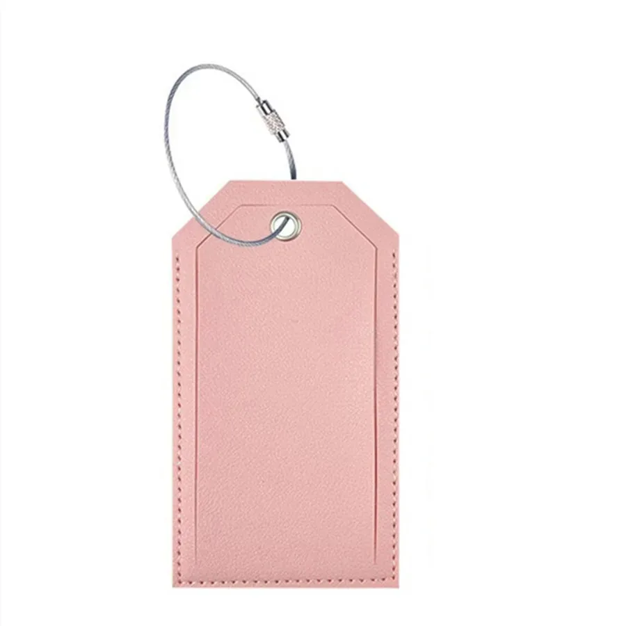 étiquette de bagage en cuir pu bloquant rfid, étiquettes de valise, étiquettes nominatives avec lanière en fil et carte en papier, accessoires de voyage sécurisés pour vacances