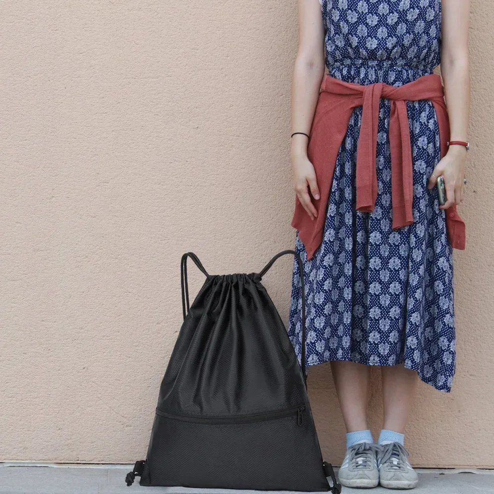sac à dos à cordon de serrage tendance, sac à dos de voyage portable, sac à dos de sport léger et simple, sacoche pour ordinateur, sac à dos décontracté pour le quotidien