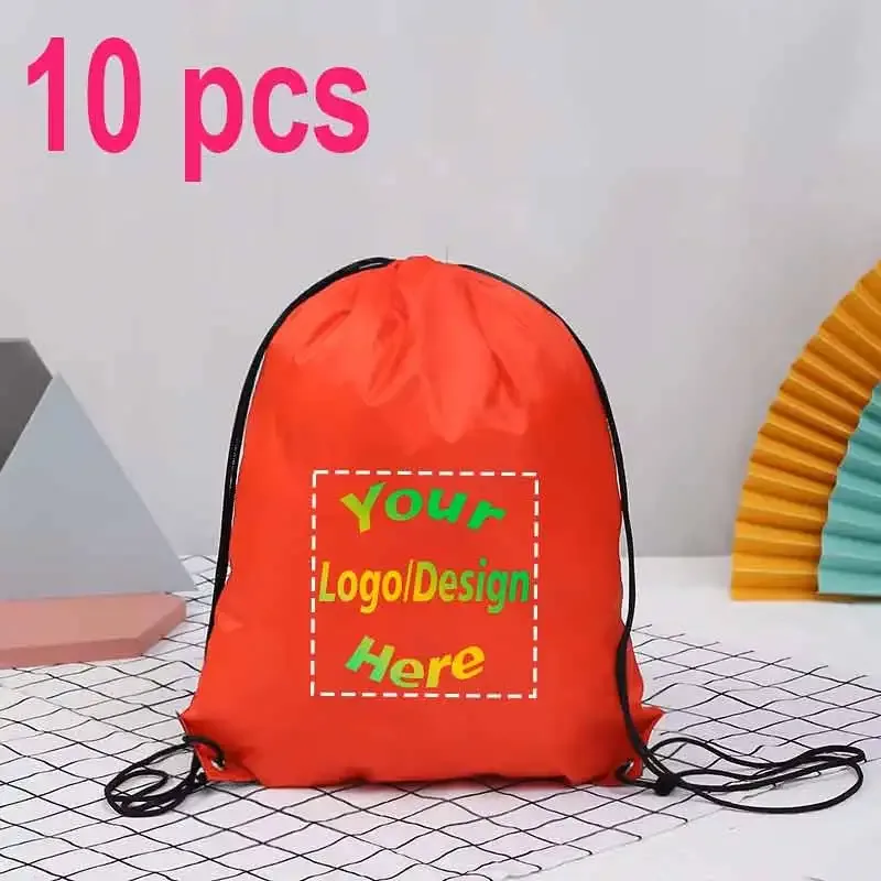 10 sacs à dos personnalisés avec cordon de serrage, imperméables, pour la gym, le sport, le football, sacs promotionnels décontractés pour l'extérieur, impression de logo