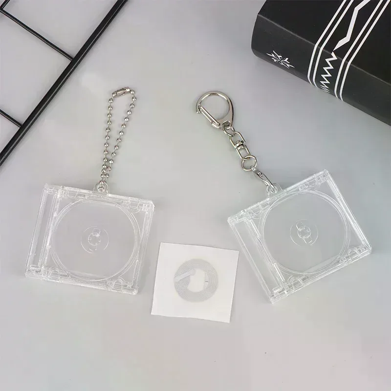 mini étui pour cd portable, porte-clés, album vierge pour décor de sac à dos
