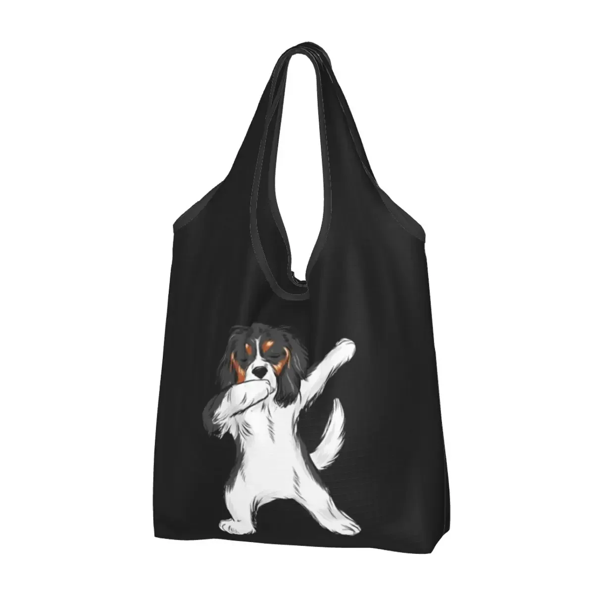cavalier king charles épagneul groupe familial épicerie sac fourre-tout kawaii chien épaule shopper sacs grande capacité sacs à main
