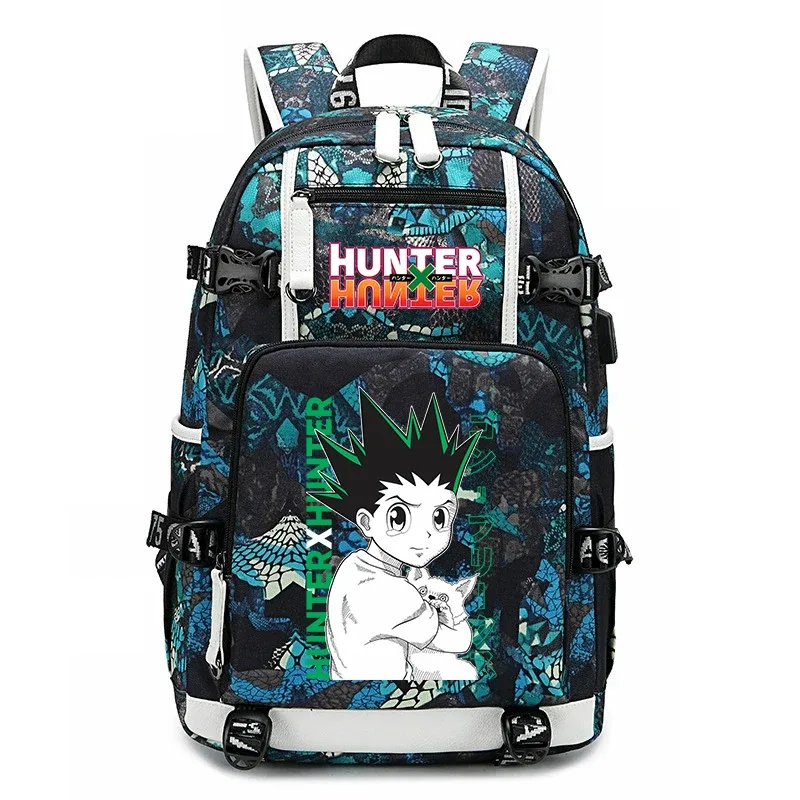 sac à dos imprimé hunter x hunter, grande capacité, pour étudiants, enfants, adolescents, voyage scolaire, sac à dos de voyage