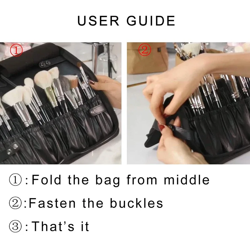 29 trous professionnel pli étanche femmes pinceau de maquillage outils sac organisateur voyage poudre cosmétique ensembles trousse de toilette support