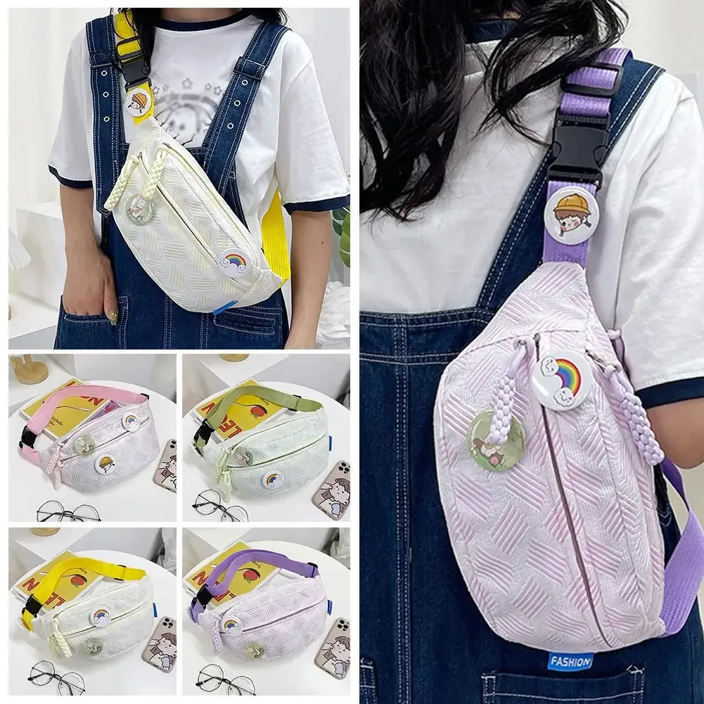 sac de poitrine de sport pour femmes, sac banane multi-poches décontracté, grand pendentif imprimé, capacité douce, sacs à dos à bandoulière, mini sac rando x3i0