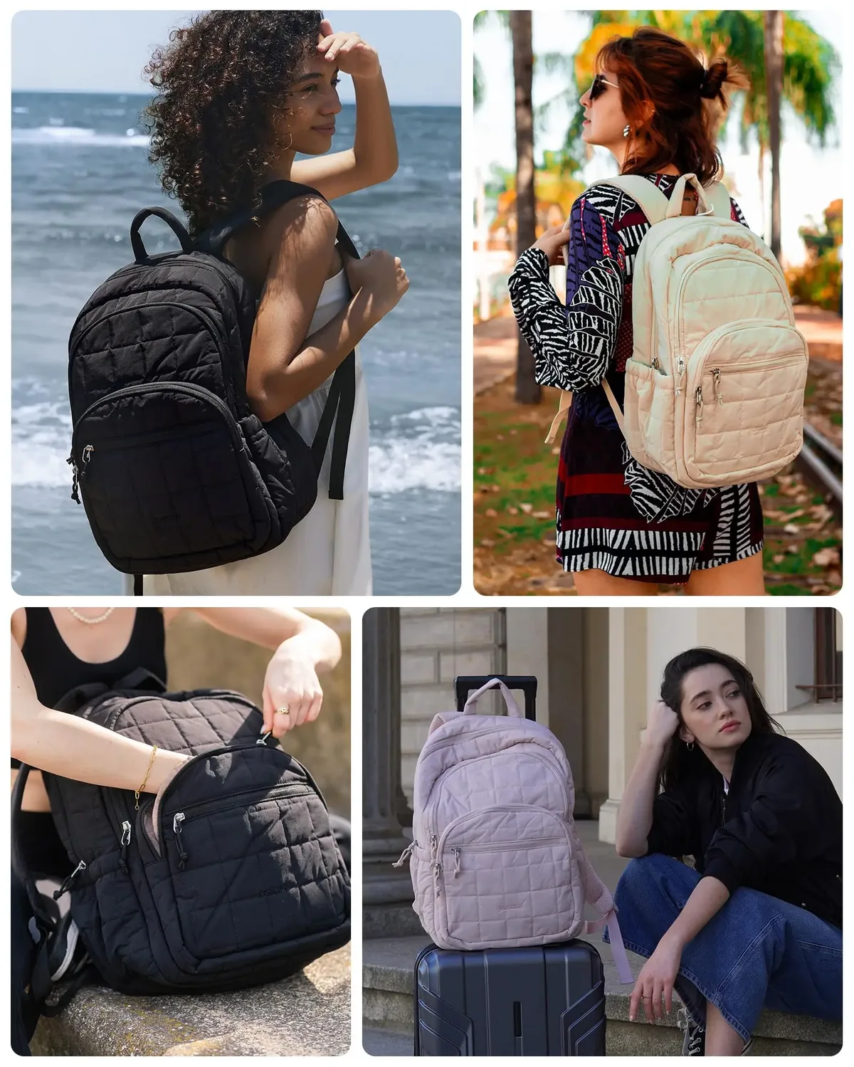 bagsmart sac à dos femme grande capacité sac à dos de voyage simple femme sacs école collège sac à dos pour ordinateur portable pour les filles