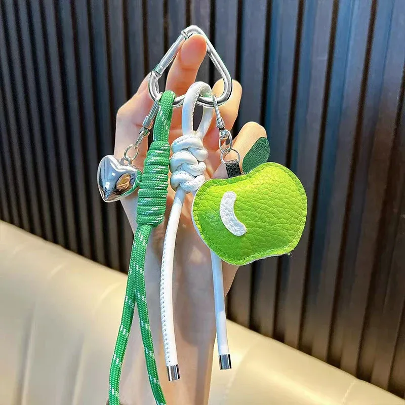 porte-clés pomme en cuir pu, pendentif pour sac à dos, accessoires de mode pour la décoration de sacs