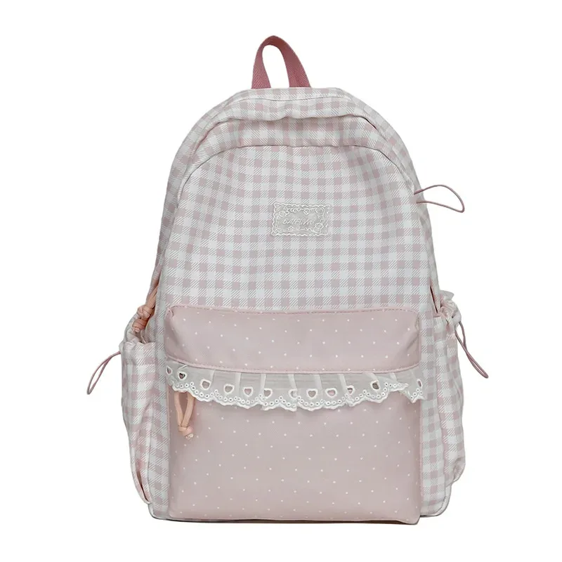 sac à dos décontracté à carreaux de grande capacité pour l'école, les voyages, les activités de plein air et l'usage quotidien, adapté aux élèves du collège et du lycée et aux étudiants.