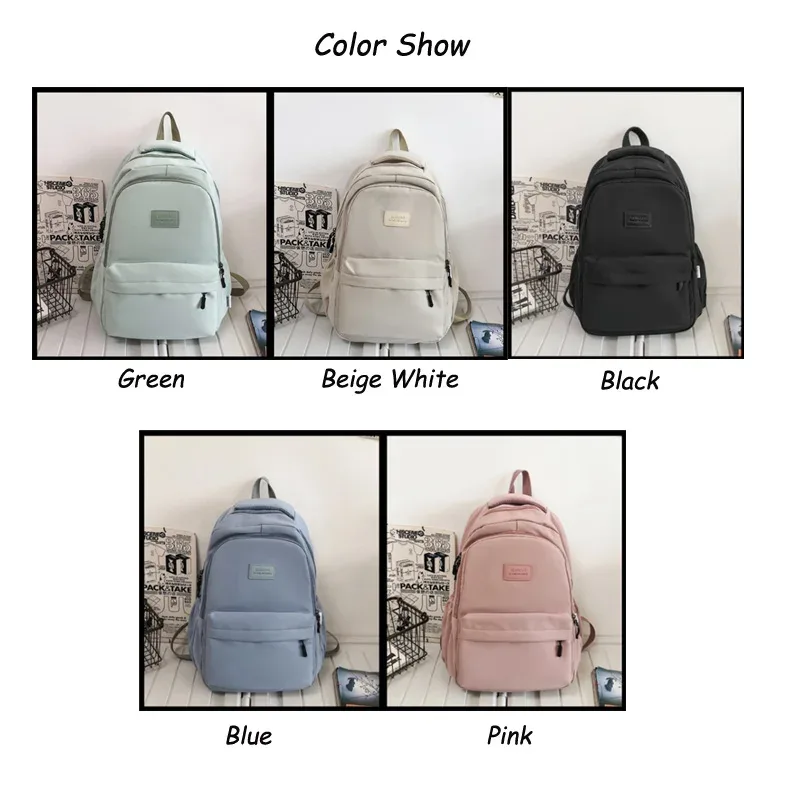 sac à dos femme couleur unie femme multi-poches décontracté homme sac de voyage cartable de haute qualité pour adolescente livre sac à dos