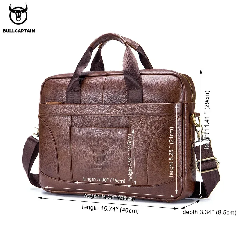 bullcaptain porte-documents pour hommes sacs d'affaires pour hommes peuvent être utilisés pour ordinateur portable de 14 pouces sac à bandoulière en cuir sac à main de bureau
