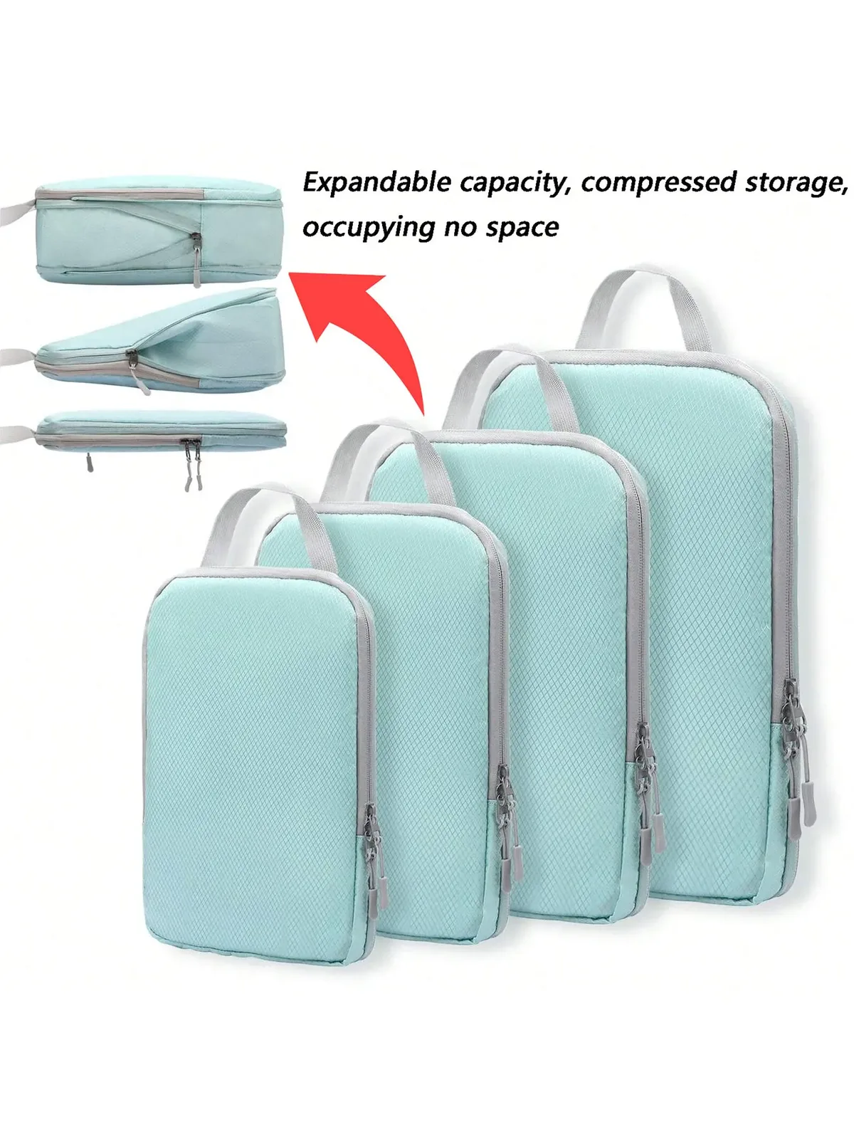 4 pièces/ensemble emballage compressible sac de rangement de voyage cubes valise étanche en nylon portable avec sac à main organisateur de bagages ryanai