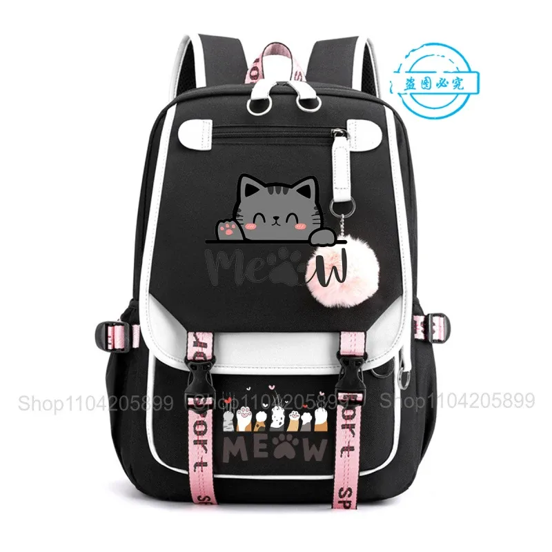 sac à dos chat empilé mignon, amusant, style anime, pour étudiants, garçons et filles, mochilas, sac de cours quotidien, sac à dos décontracté portable