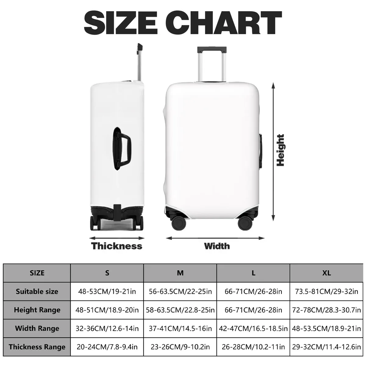 housse de bagage personnalisée 18-32 pouces, protection de valise personnalisée avec nom, photo, texte, housse de voyage élastique double face lavable