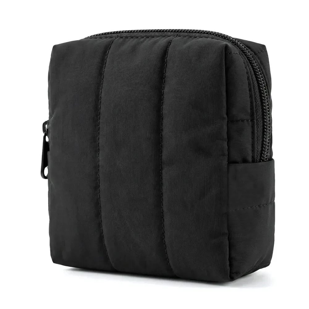 organisateur de cosmétiques imperméable, grande capacité, fermeture à glissière, sac à maquillage avec poche latérale, sac à maquillage matelassé portable pour femmes