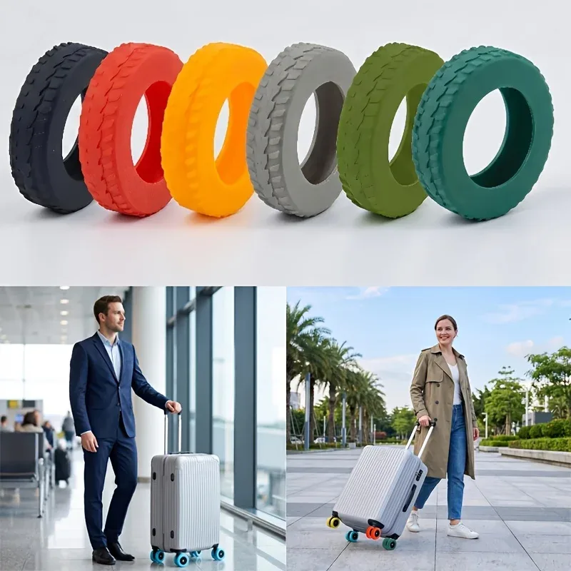 8 pièces de protections universelles pour roulettes de valise de voyage, insonorisées