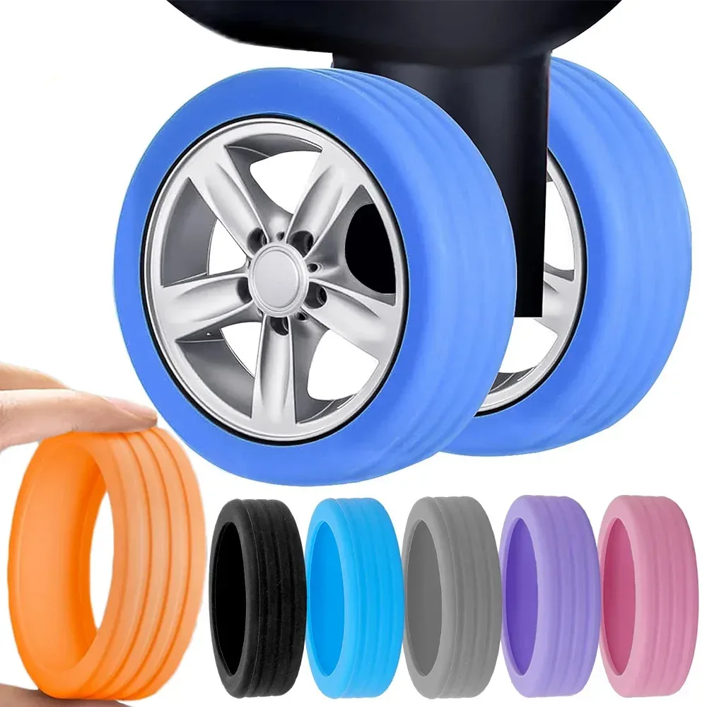 protecteur de roues de bagages en silicone, 4 à 24 pièces, roulettes, chaussures, valise de voyage, réduit le bruit, accessoires de couverture