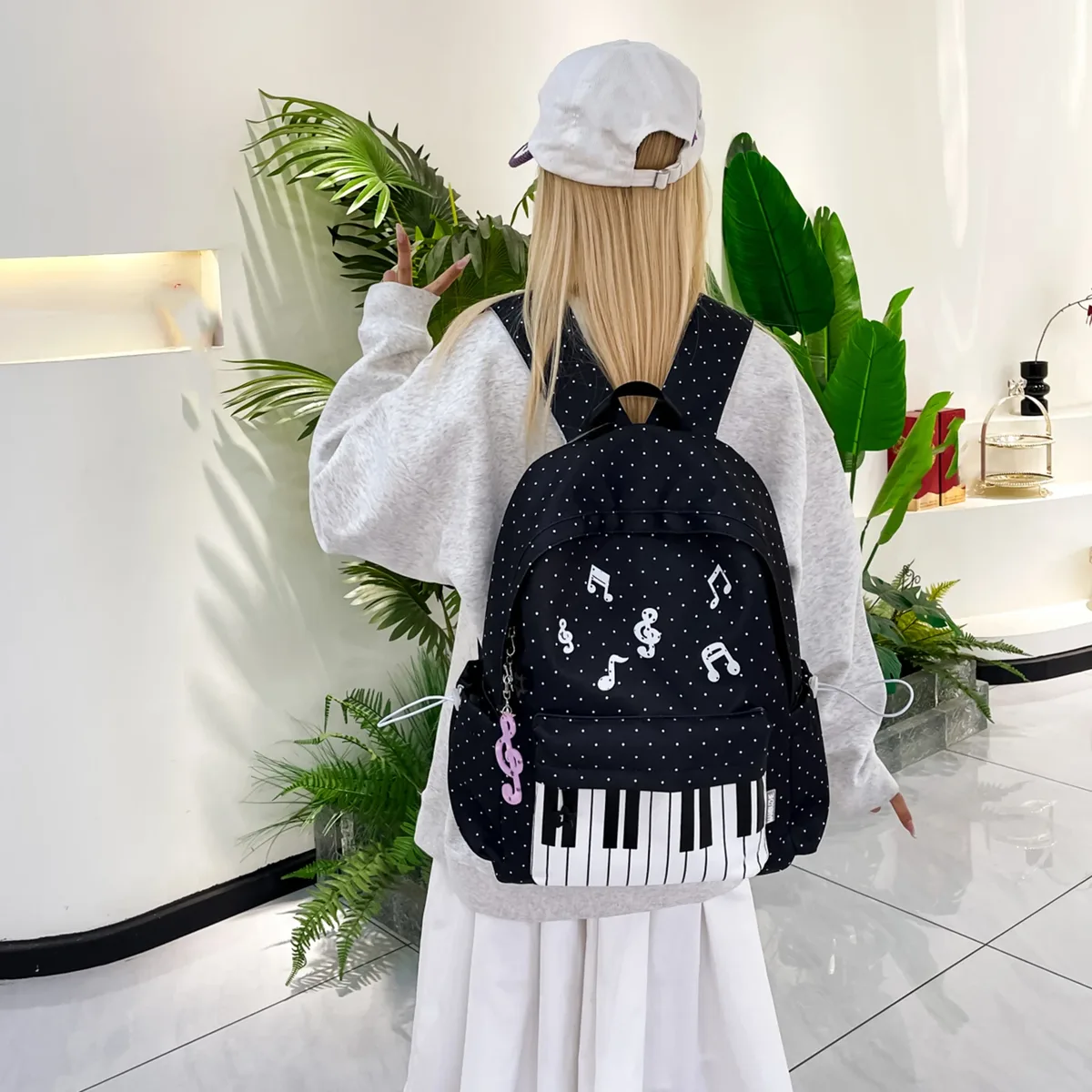 sac à dos sur le thème du piano, sacs à dos élégants pour ordinateur portable, sac à dos décontracté à motif de piano, sac à dos tendance et preppy pour étudiants