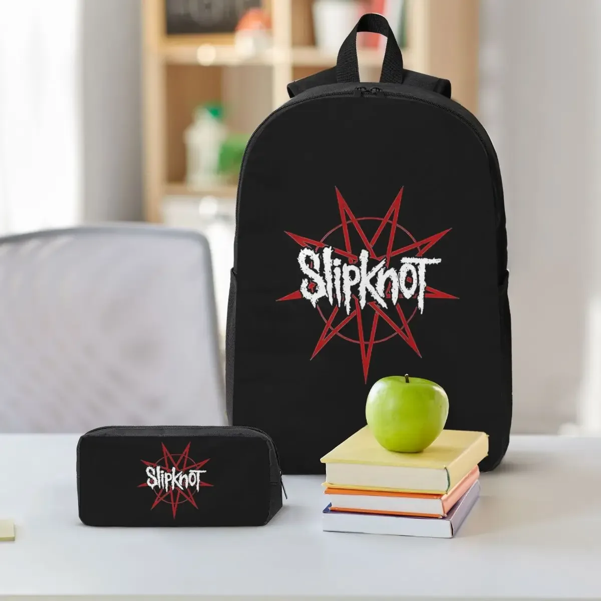 sac à dos s-slipknots heavy mental music pour garçons et filles, sac d'école, sac à bandoulière pour ordinateur portable, 3 pièces, sac à déjeuner isotherme, trousse à crayons