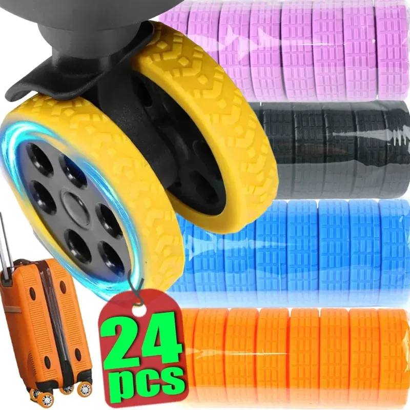 housses de roulettes de bagages, housse de valise en silicone pour roulettes pivotantes