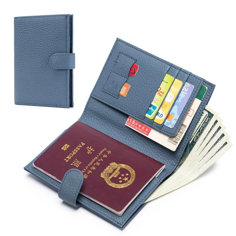 porte-passeport de voyage en cuir véritable, lettres personnalisées, blocage rfid, porte-carte de crédit, pince à billets ultra-mince, sac de rangement pour billets
