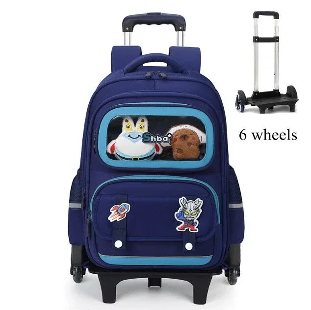 sac à dos à roulettes pour élèves du primaire, cartable à roulettes pour enfants, sac à dos d'école pour filles avec roulettes pour garçons