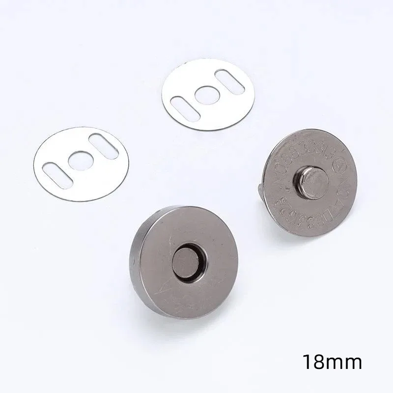 10 pièces/paquet, pas besoin de coudre, pour sac à main, sac à bandoulière en cuir, porte-monnaie, fermoir magnétique à bouton-pression, diamètre 14 mm, 18 mm