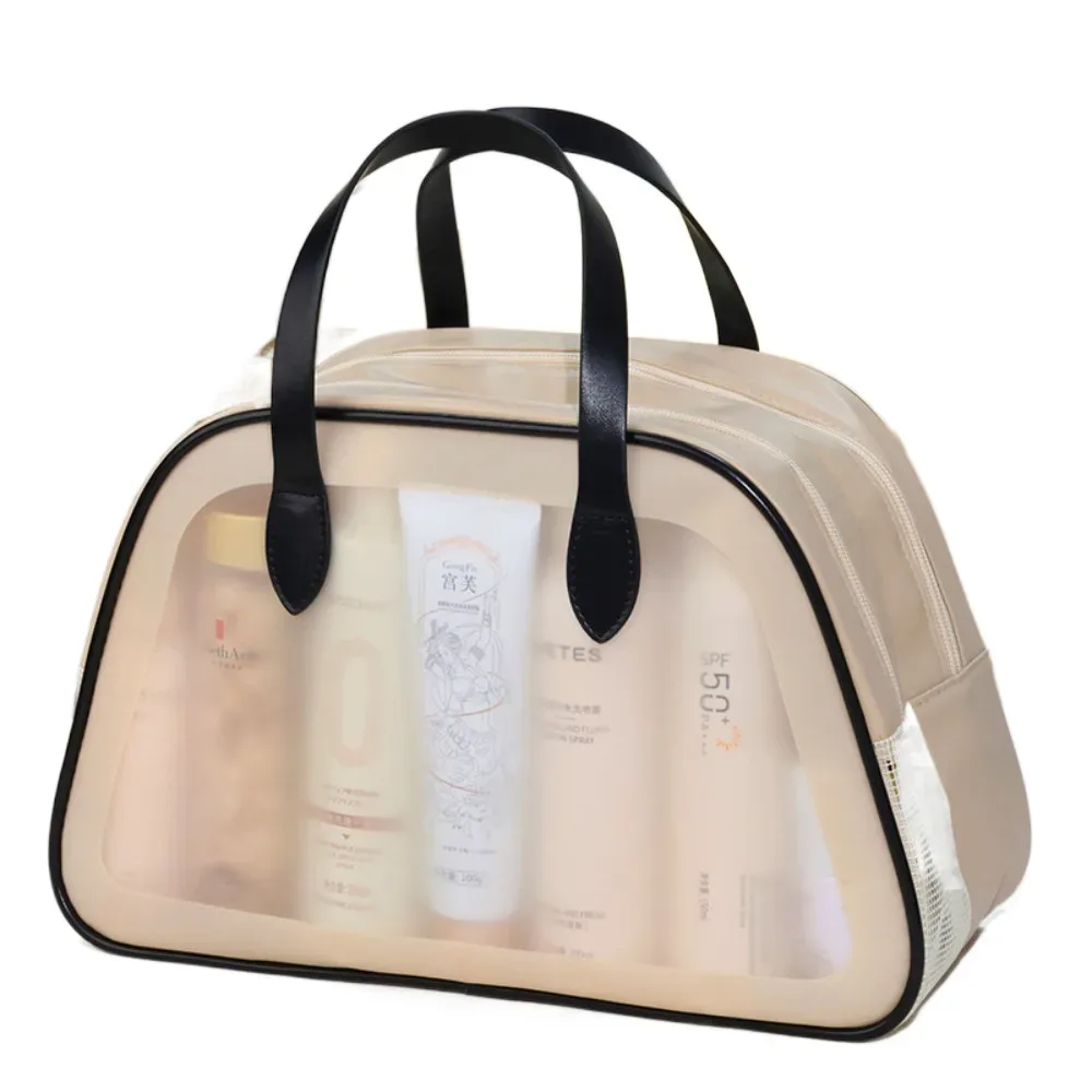 sac de toilette imperméable pour la natation et les voyages, double couche, grande capacité, sac cosmétique multifonctionnel en pvc, sac de rangement pour maquillage pour femmes